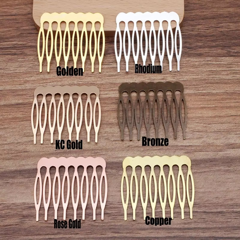 5/10 Teeth Metal Hair Comb Bronze Tone Hair Clips Claw Hairpins DIY Jewelry Findings & Components Wedding Hair Supplies