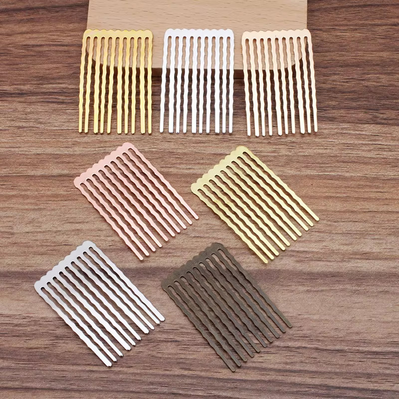 5/10 Teeth Metal Hair Comb Bronze Tone Hair Clips Claw Hairpins DIY Jewelry Findings & Components Wedding Hair Supplies