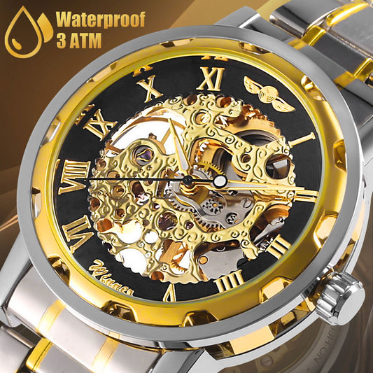 Men'S Luxury Watch Waterproof Stainless Steel Automatic Mechanical Wristwatch US