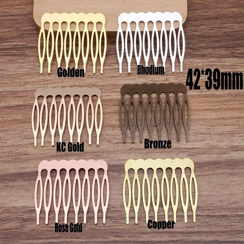 5/10 Teeth Metal Hair Comb Bronze Tone Hair Clips Claw Hairpins DIY Jewelry Findings & Components Wedding Hair Supplies