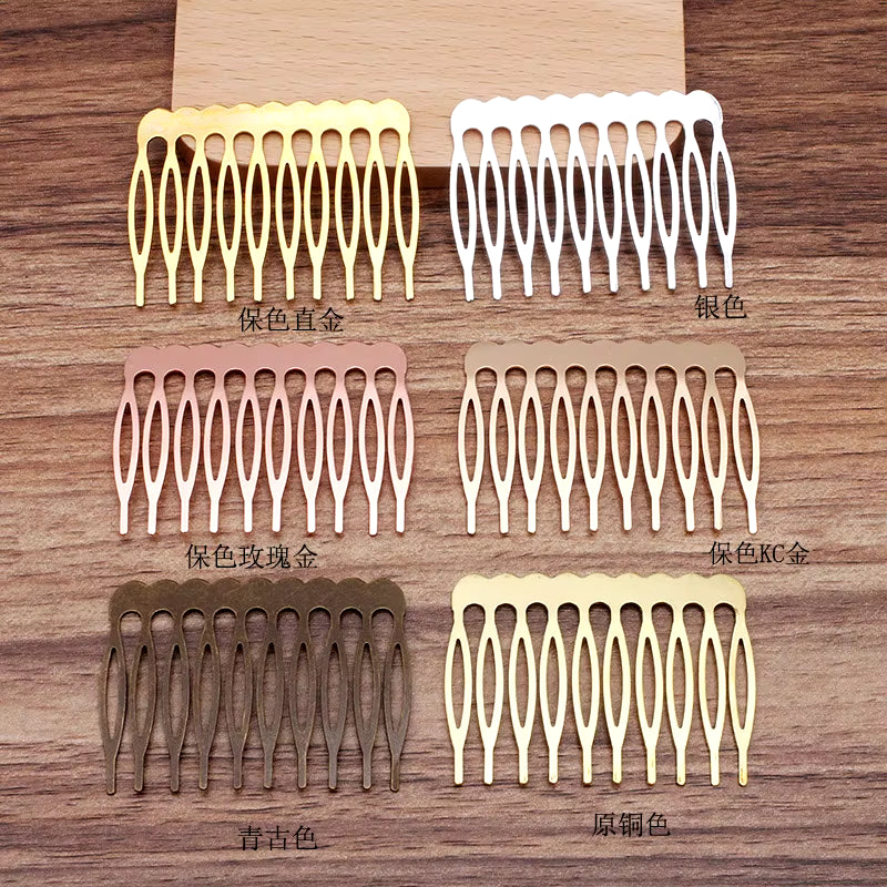 5/10 Teeth Metal Hair Comb Bronze Tone Hair Clips Claw Hairpins DIY Jewelry Findings & Components Wedding Hair Supplies