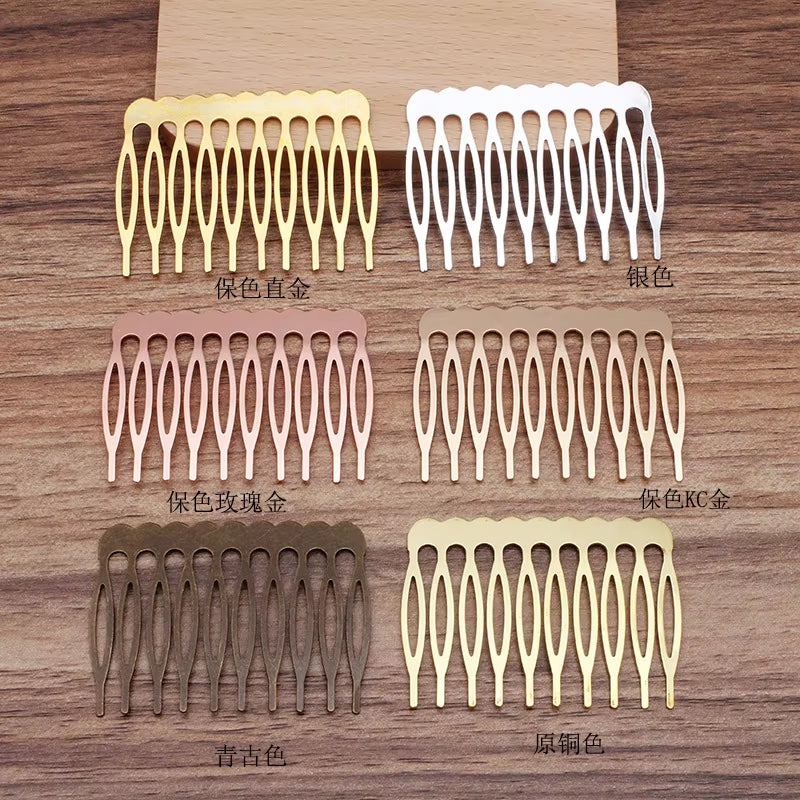 5/10 Teeth Metal Hair Comb Bronze Tone Hair Clips Claw Hairpins DIY Jewelry Findings & Components Wedding Hair Supplies