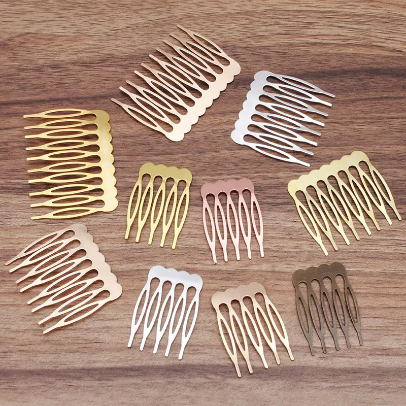 5/10 Teeth Metal Hair Comb Bronze Tone Hair Clips Claw Hairpins DIY Jewelry Findings & Components Wedding Hair Supplies