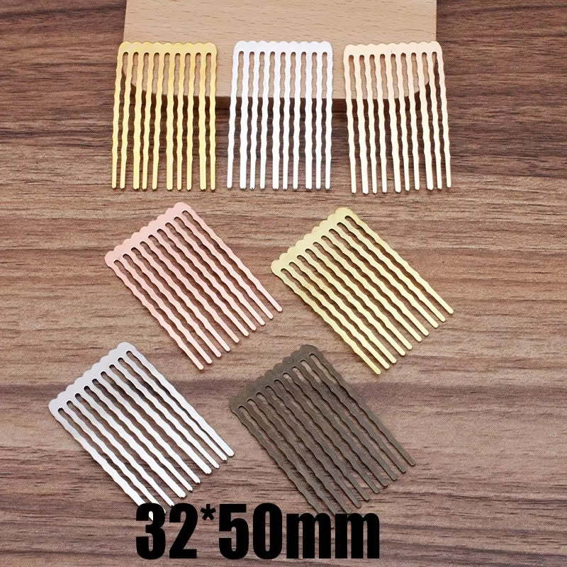 5/10 Teeth Metal Hair Comb Bronze Tone Hair Clips Claw Hairpins DIY Jewelry Findings & Components Wedding Hair Supplies